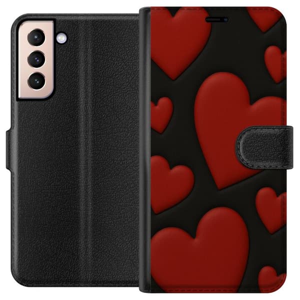 Samsung Galaxy S21 Plånboksfodral Red Velvet Hearts
