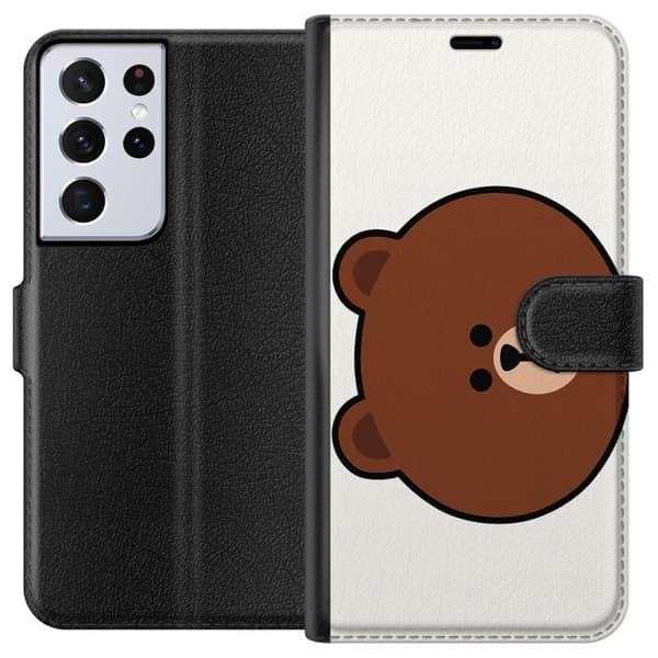 Samsung Galaxy S21 Ultra 5G Lommeboketui line friends brown