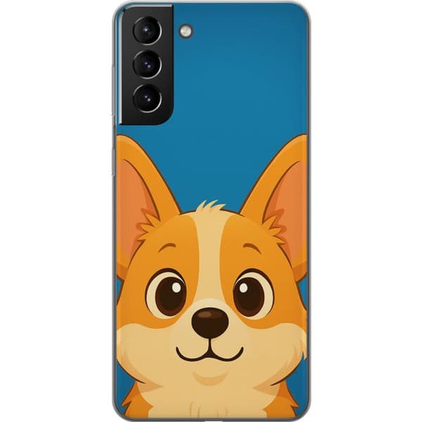 Samsung Galaxy S21+ 5G Genomskinligt Skal Hello Corgi