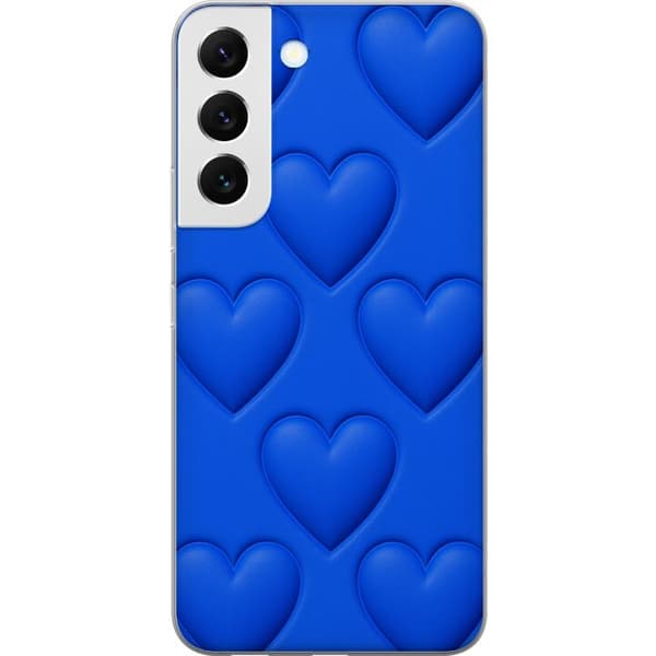 Samsung Galaxy S22+ 5G Gennemsigtig cover Blå Hjerter