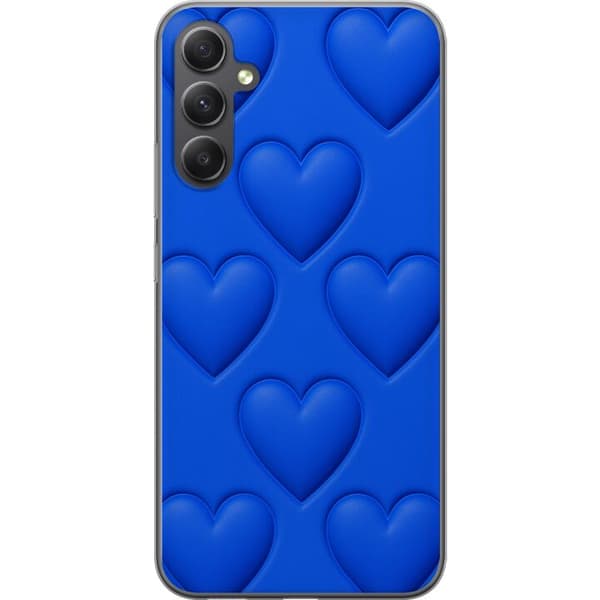 Samsung Galaxy S23 FE Gennemsigtig cover Blå Hjerter