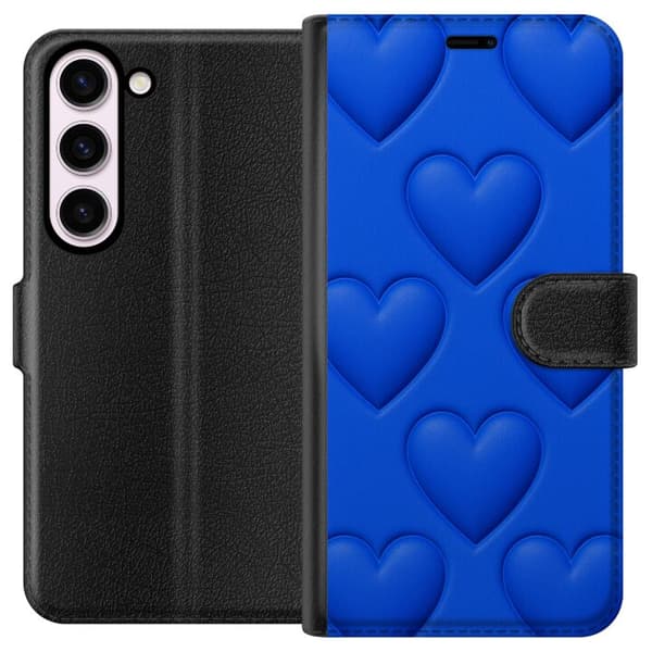Samsung Galaxy S23 Lompakkokotelo Siniset Sydämet