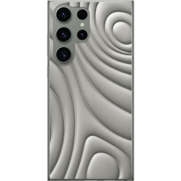 Samsung Galaxy S23 Ultra Genomskinligt Skal Silver Waves