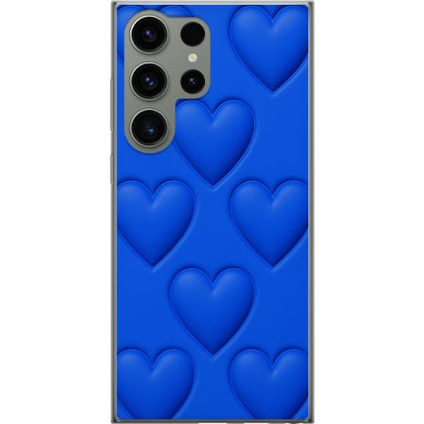 Samsung Galaxy S23 Ultra Läpinäkyvä kuori Siniset Sydämet