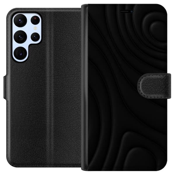 Samsung Galaxy S24 Ultra Lommeboketui Svarte Bølger