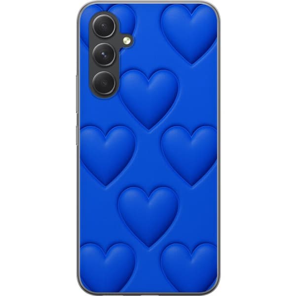 Samsung Galaxy S24 FE Gennemsigtig cover Blå Hjerter