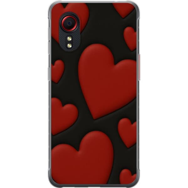 Samsung Galaxy Xcover 5 Gennemsigtig cover Rød Fløjlshjerter