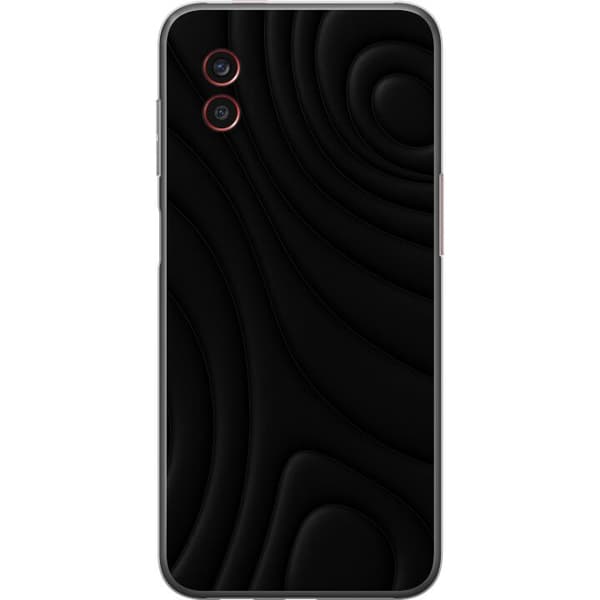 Samsung Galaxy Xcover6 Pro Genomskinligt Skal Black Waves