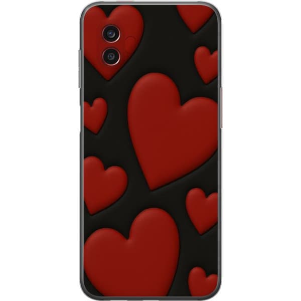 Samsung Galaxy Xcover6 Pro Genomskinligt Skal Red Velvet Hearts
