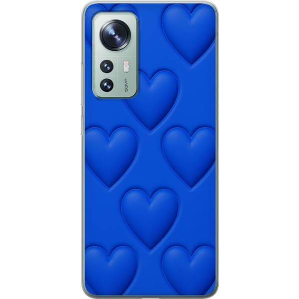 Xiaomi 12 Läpinäkyvä kuori Siniset Sydämet
