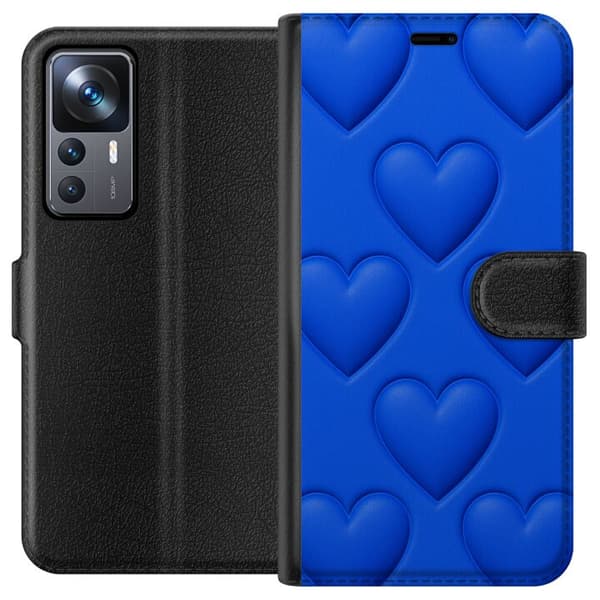 Xiaomi 12T Tegnebogsetui Blå Hjerter