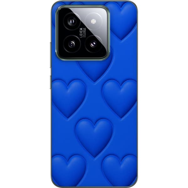 Xiaomi 14 Läpinäkyvä kuori Siniset Sydämet