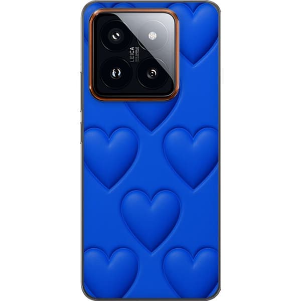 Xiaomi 14 Pro Genomskinligt Skal Blue Hearts