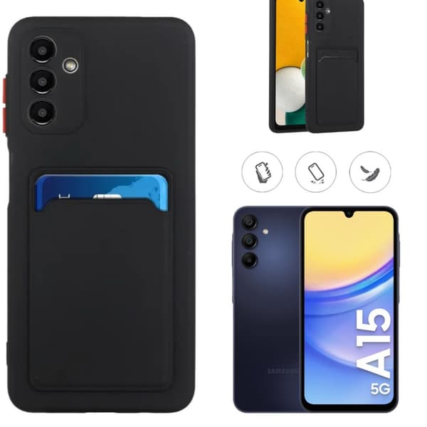 Samsung Galaxy A15 skal mobilskal korthållare slot