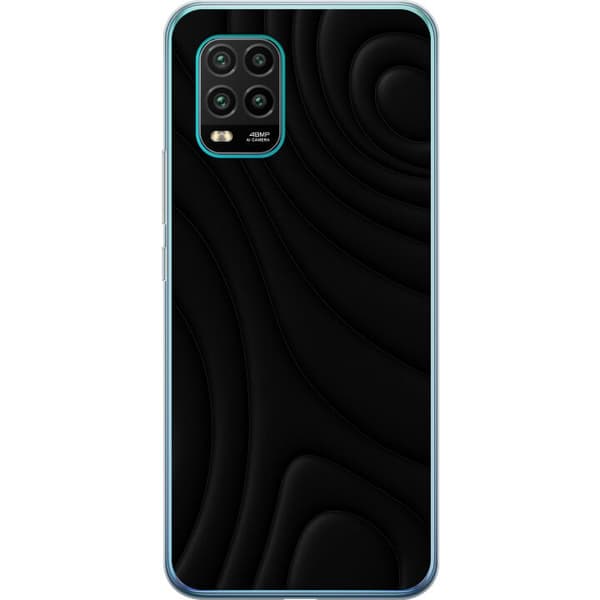 Xiaomi Mi 10 Lite 5G Genomskinligt Skal Black Waves