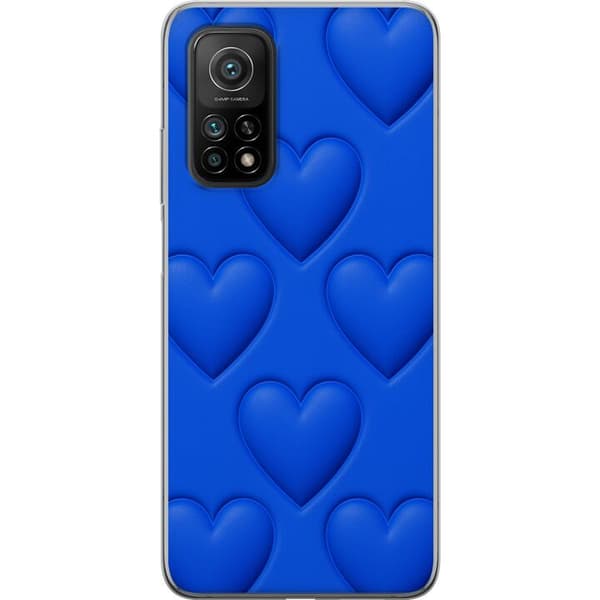 Xiaomi Mi 10T Pro 5G Gennemsigtig cover Blå Hjerter