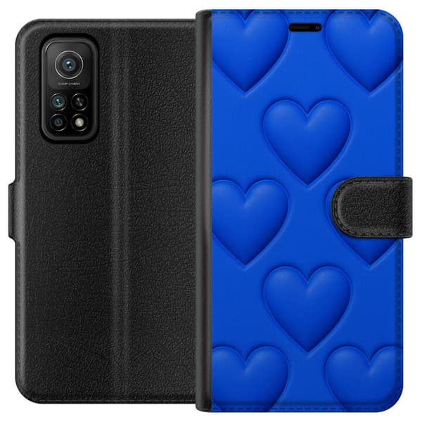 Xiaomi Mi 10T Pro 5G Lompakkokotelo Siniset Sydämet