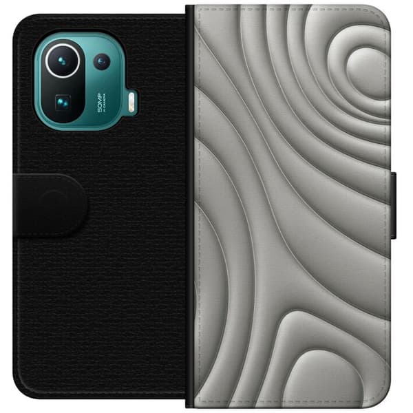 Xiaomi Mi 11 Pro Lompakkokotelo Hopea-aallot