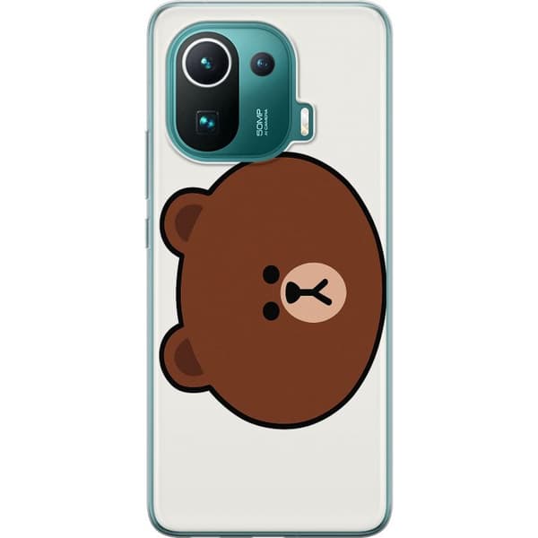 Xiaomi Mi 11 Pro Gennemsigtig cover line friends brown