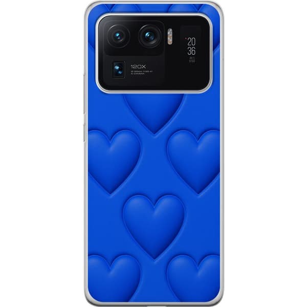 Xiaomi Mi 11 Ultra Läpinäkyvä kuori Siniset Sydämet