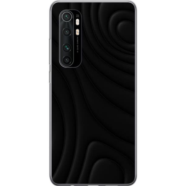 Xiaomi Mi Note 10 Lite Gennemsigtig cover Sorte Bølger