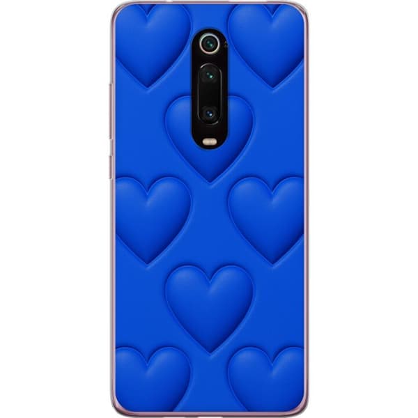 Xiaomi Mi 9T Pro Gennemsigtig cover Blå Hjerter