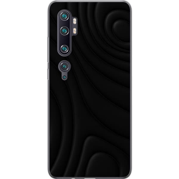 Xiaomi Mi Note 10 Pro Gennemsigtig cover Sorte Bølger