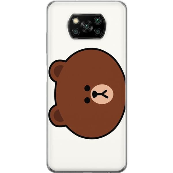 Xiaomi Poco X3 NFC Gennemsigtig cover line friends brown