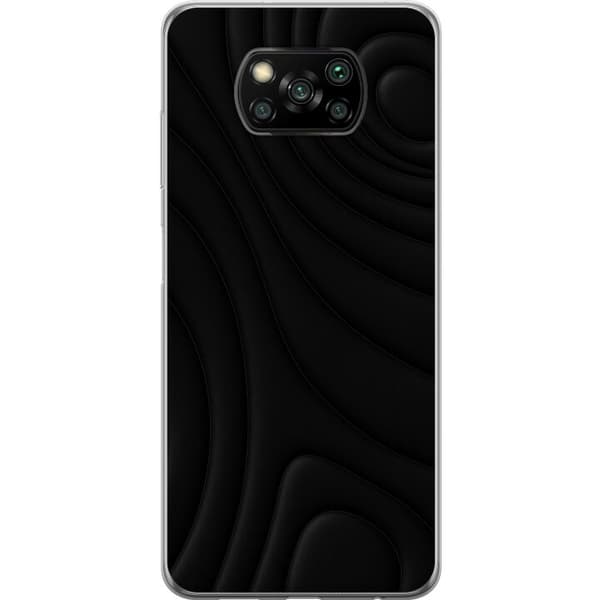 Xiaomi Poco X3 NFC Gennemsigtig cover Sorte Bølger