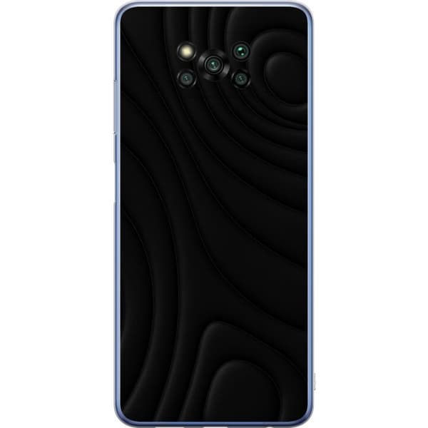 Xiaomi Poco X3 Pro Gennemsigtig cover Sorte Bølger