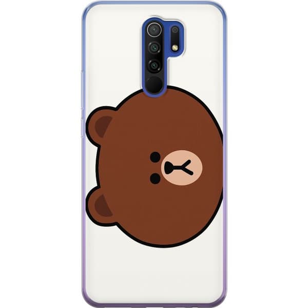 Xiaomi Redmi 9 Läpinäkyvä kuori line friends brown