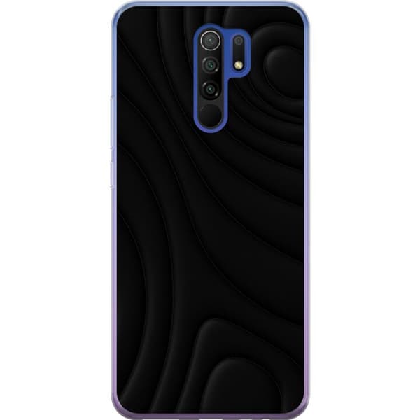 Xiaomi Redmi 9 Gennemsigtig cover Sorte Bølger