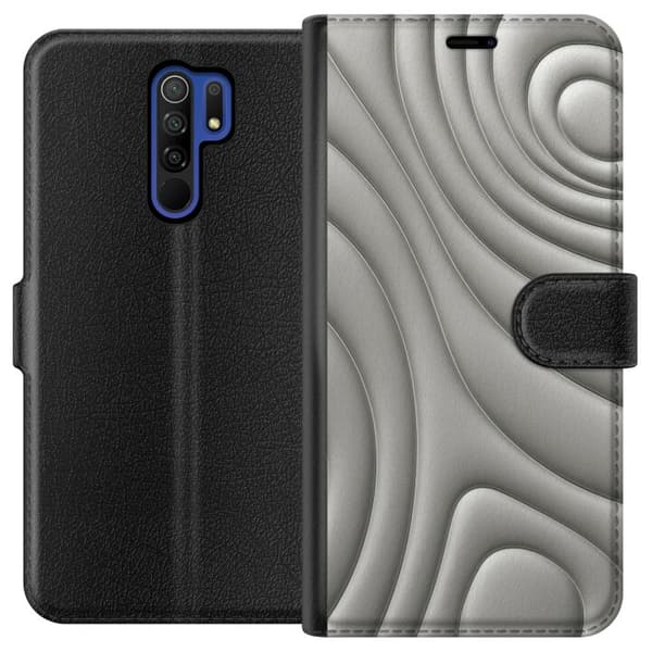Xiaomi Redmi 9 Tegnebogsetui Sølvbølger