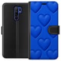 Miniatyrbillede 1 af 3: Xiaomi Redmi 9 Tegnebogsetui Blå Hjerter