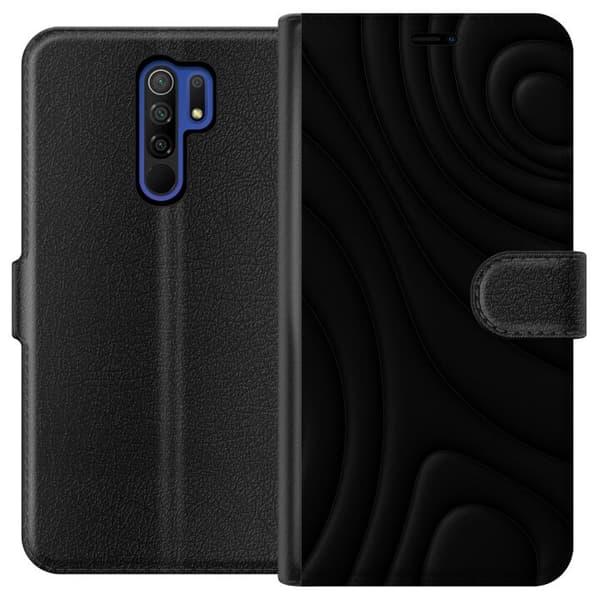 Xiaomi Redmi 9 Lompakkokotelo Tummat Aallot