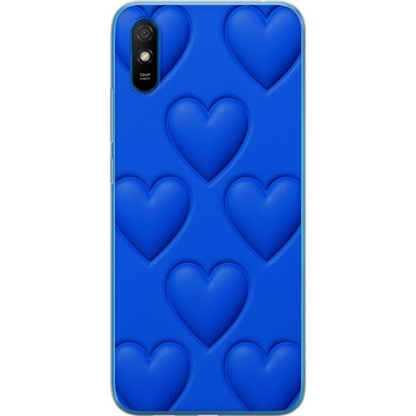 Xiaomi Redmi 9AT Läpinäkyvä kuori Siniset Sydämet