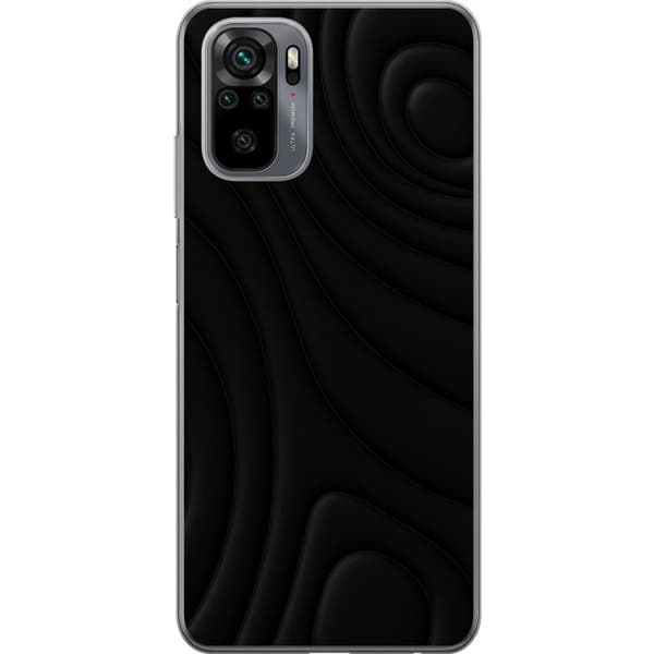 Xiaomi Redmi Note 10 Gennemsigtig cover Sorte Bølger