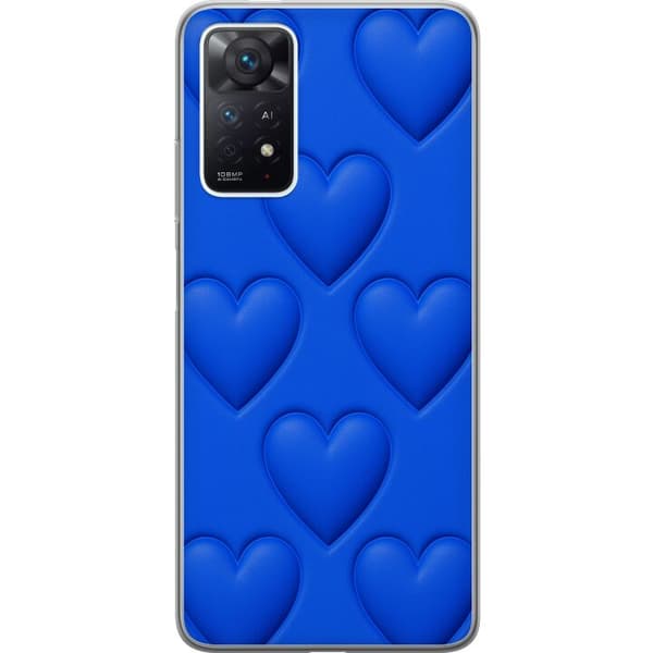 Xiaomi Redmi Note 11 Pro Gennemsigtig cover Blå Hjerter