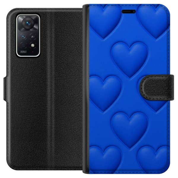 Xiaomi Redmi Note 11 Pro 5G Tegnebogsetui Blå Hjerter