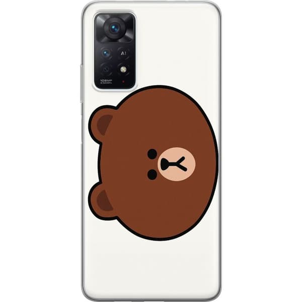 Xiaomi Redmi Note 11 Pro 5G Gennemsigtig cover line friends brown