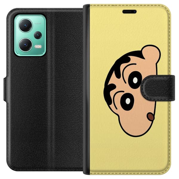 Xiaomi Redmi Note 12 Tegnebogsetui Peeking Shinchan