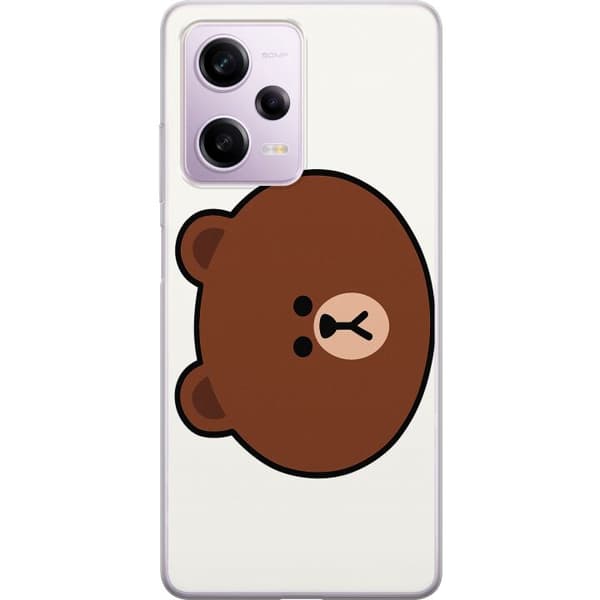 Xiaomi Redmi Note 12 Pro Läpinäkyvä kuori line friends brown
