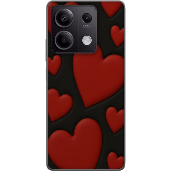 Xiaomi Redmi Note 13 Pro Läpinäkyvä kuori Punaiset Samettisydämet