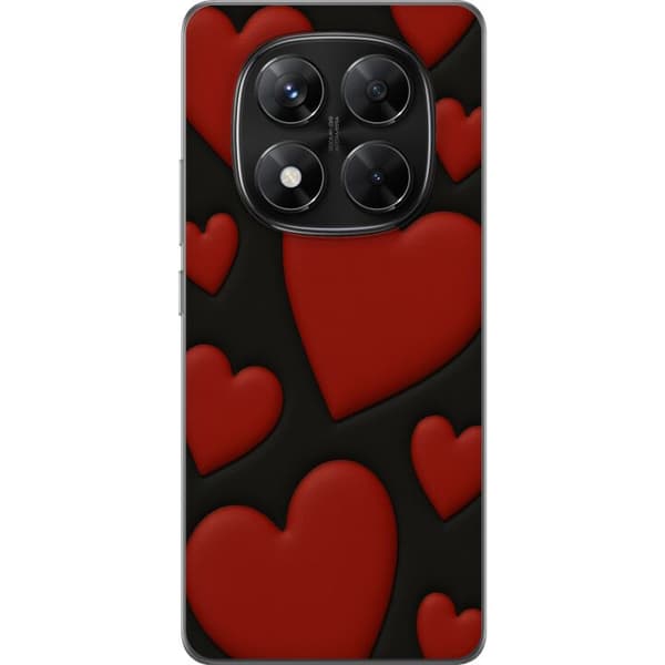 Xiaomi Redmi Note 14 Pro Läpinäkyvä kuori Punaiset Samettisydämet
