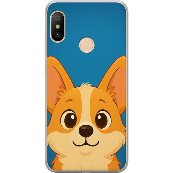 Xiaomi Redmi 6 Pro Gennemsigtig cover Hello Corgi