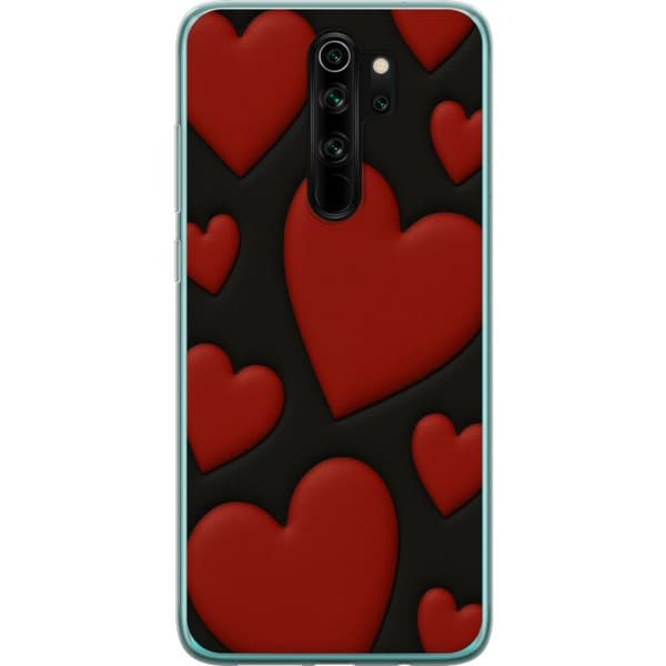 Xiaomi Redmi Note 8 Pro Läpinäkyvä kuori Punaiset Samettisydämet