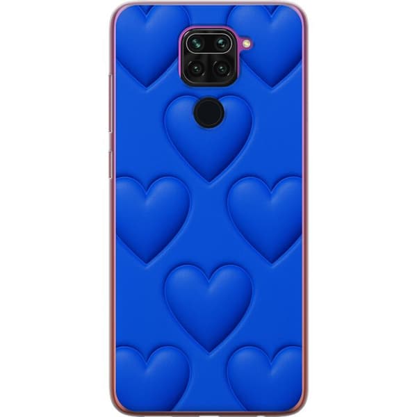 Xiaomi Redmi Note 9 Gennemsigtig cover Blå Hjerter