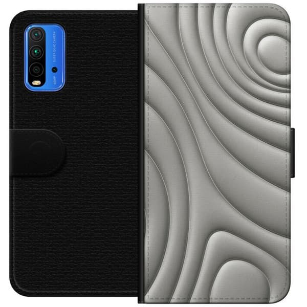 Xiaomi Redmi Note 9 4G Tegnebogsetui Sølvbølger
