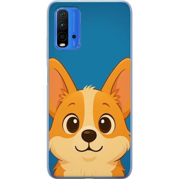Xiaomi Redmi Note 9 4G Genomskinligt Skal Hello Corgi