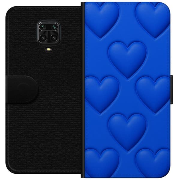 Xiaomi Redmi Note 9S Tegnebogsetui Blå Hjerter